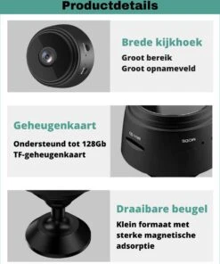 Olaf A9 - Huisdiercamera - Babyfoon - Mini Camera Met App - Audio - Nachtvisie - Live - 360° - Zwart -Makita || Merkloos || Stanley Verkoopwinkel 1000x1200 13