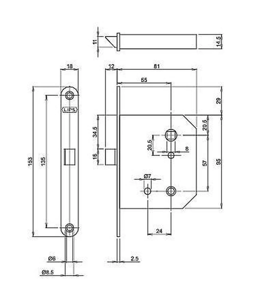 Lips Binnendeurslot Loop 2 Lips Binnendeurslot Loop - Afbeelding 2
