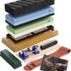 House Of Husk Dubbelzijdige Messenslijpers Met Vlaksteen En Instructies - Slijpsteen Voor Messen En Gereedschappen - Wetsteen Slijpsteen Set 80 400 1000 En 3000 8000 - Edelkorund