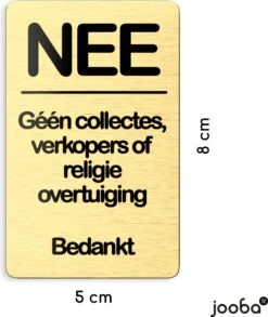 NEE Geen Collectes Verkopers Sticker - Nee Sticker - Goud - Vriendelijk - 8x5 Cm - Bel Niet Aan - Nee Nee Sticker Brievenbus - Colportage Sticker -Makita || Merkloos || Stanley Verkoopwinkel 1012x1200 8