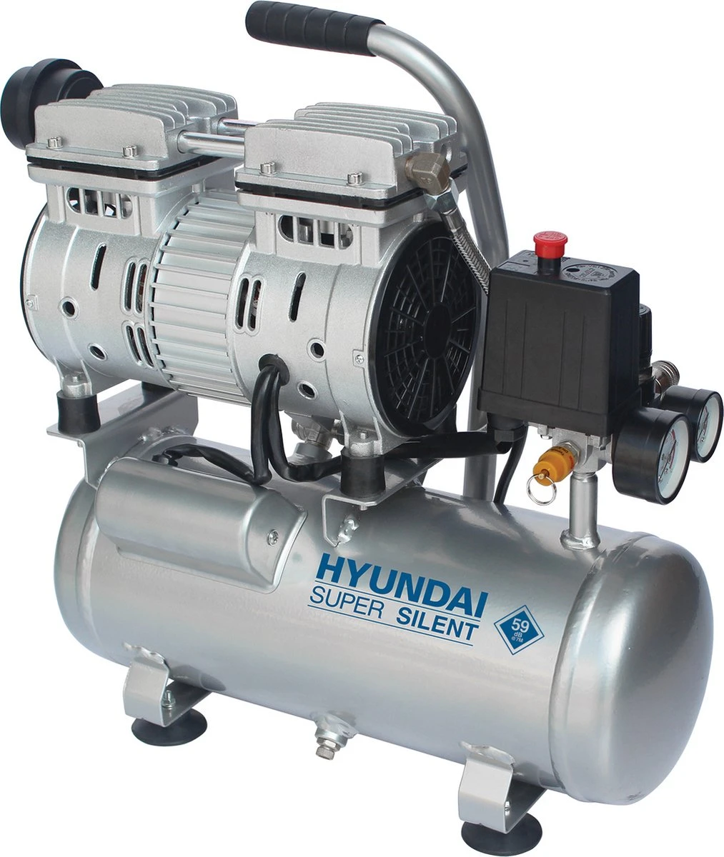 Hyundai Stille 59dB Compressor 6 Liter - 8 BAR Olievrij Low Noise - 'Super Silent’ 5 Hyundai Stille 59dB Compressor 6 Liter - 8 BAR Olievrij Low Noise - 'Super Silent’ - Afbeelding 5