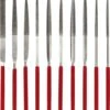 Merkloos 10-delige Diamant Naaldvijlen Set – Diamant Vijlenset 10-delig - Rood