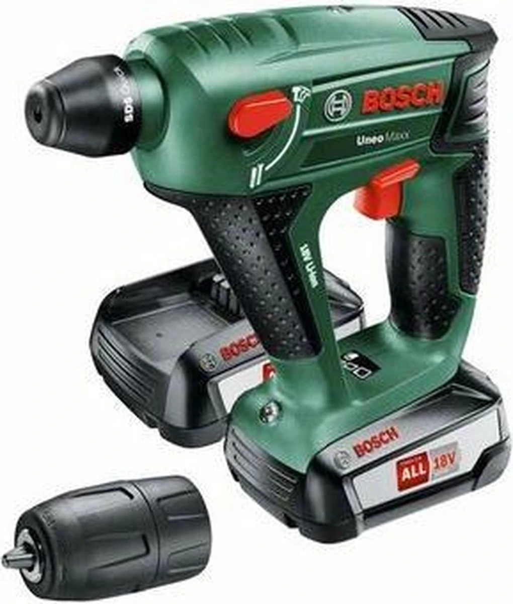 Bosch Uneo Maxx Accuboorhamer - Met 2 Accu’s, Oplader, 19 Boren/schroeven En Kunststof Koffer 5 Bosch Uneo Maxx Accuboorhamer - Met 2 Accu’s, Oplader, 19 Boren/schroeven En Kunststof Koffer - Afbeelding 5