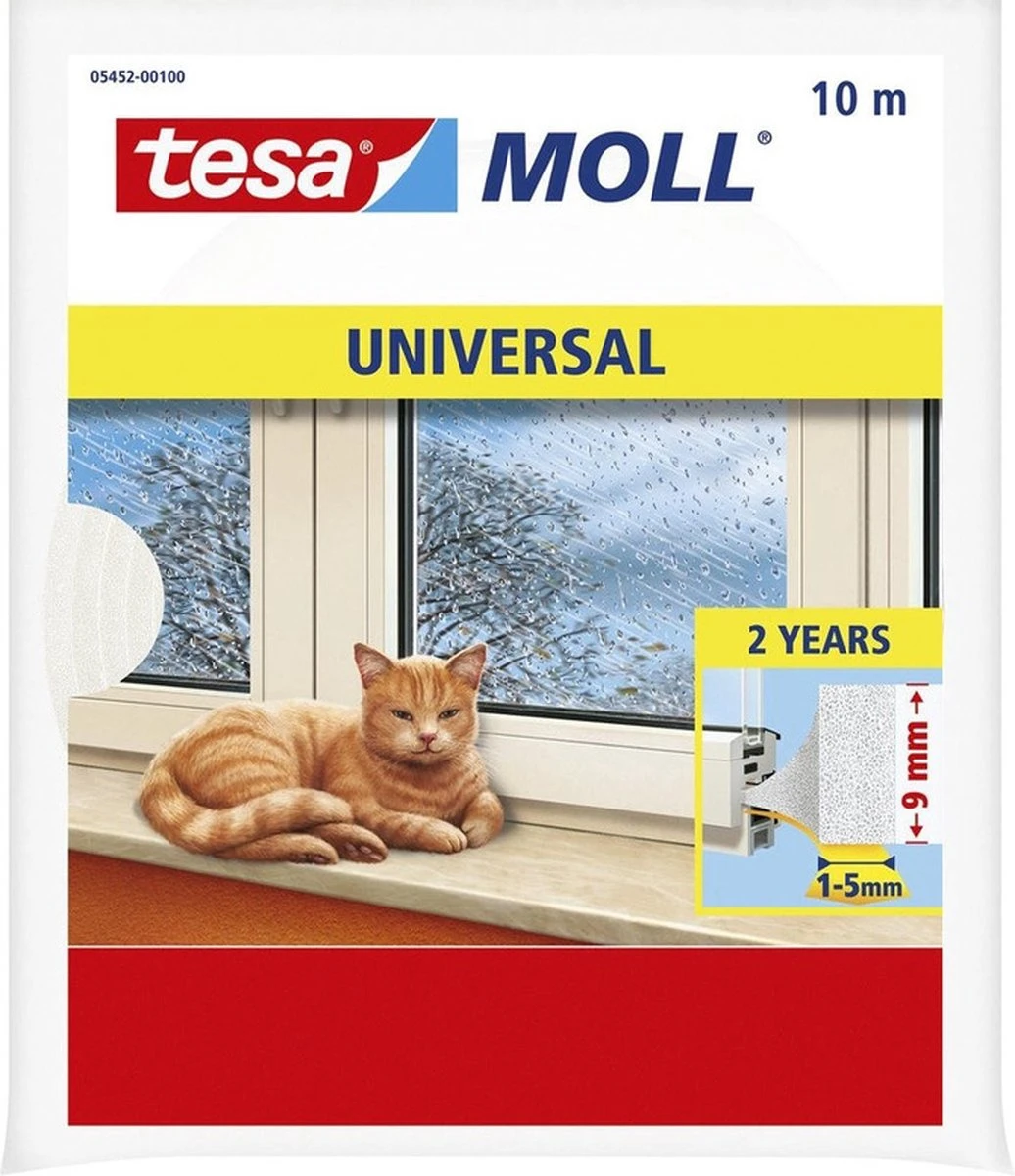Tesa 2x Pakjes Zelfklevende Raam/deur Tochtstrip Wit 10 Meter X 9 Mm - Huis Isolatie - Tochtstroken Voor Ramen En Deuren 6 Tesa 2x Pakjes Zelfklevende Raam/deur Tochtstrip Wit 10 Meter X 9 Mm - Huis Isolatie - Tochtstroken Voor Ramen En Deuren - Afbeelding 6