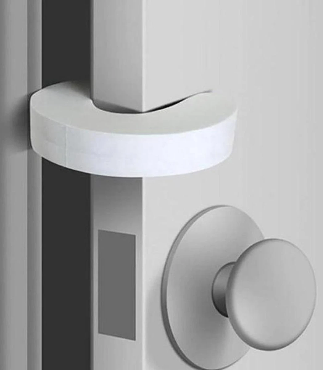 Deurstopper - Deurklem - Foam - Kinderbeveiliging Deurstopper - Deurbescherming - Deurklink Bescherming - Deurklink Buffer 4 STUKS - WIT - 4 Stuks 4 Deurstopper - Deurklem - Foam - Kinderbeveiliging Deurstopper - Deurbescherming - Deurklink Bescherming - Deurklink Buffer 4 STUKS - WIT - 4 Stuks - Afbeelding 4