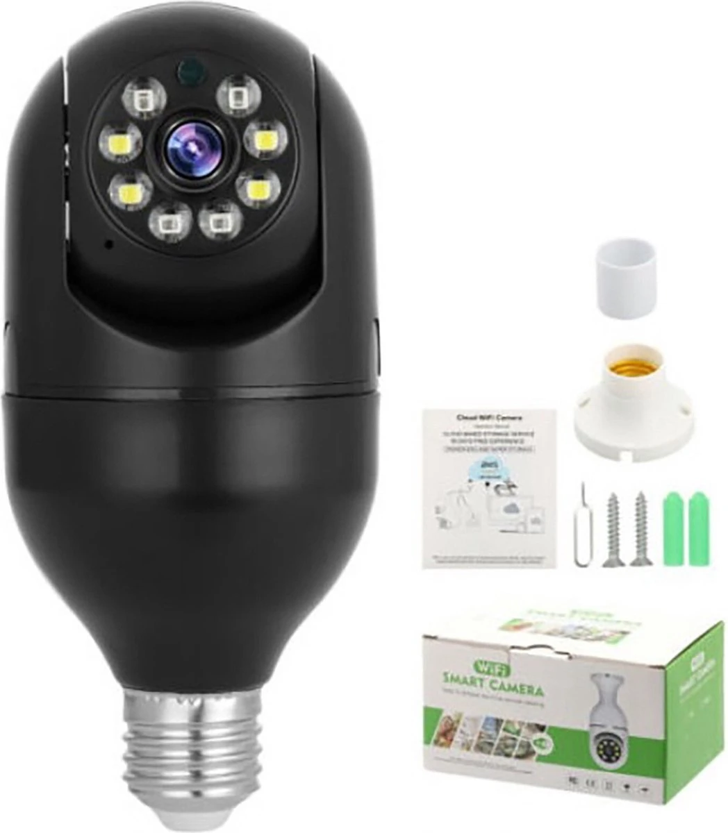 PuroTech Beveiligingscamera Zwart - IP Camera - E27 Dikke Fitting- Spy Camera - 2-Weg Audio - Beweeg En Geluidsdetectie - Nachtvisie - Draadloos - Huisdiercamera - Opslag In Cloud & App - Lamp Camera - 360 Graden Panoramisch 3 PuroTech Beveiligingscamera Zwart - IP Camera - E27 Dikke Fitting- Spy Camera - 2-Weg Audio - Beweeg En Geluidsdetectie - Nachtvisie - Draadloos - Huisdiercamera - Opslag In Cloud & App - Lamp Camera - 360 Graden Panoramisch - Afbeelding 3