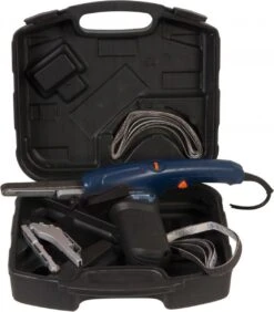 FERM EFM1001 Precisie Bandschuurmachine - 400W - 1070-1650m/min Bandsnelheid - Incl. 3 Schuurarmen, 12 Schuurvellen En Een Robuuste Opbergkoffer -Makita || Merkloos || Stanley Verkoopwinkel 1052x1200 5