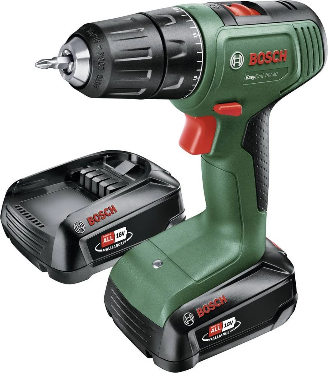 Bosch EasyDrill 18V-40 Accuboormachine - Met 2x 18V Accu En Een Lader 1 Bosch EasyDrill 18V-40 Accuboormachine - Met 2x 18V Accu En Een Lader