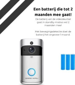 George Napoli Video Deurbel HD - Draadloze Deurbel – Deurbel Met Camera - WiFi Deurbel - Infrarood - Oplaadbaar - Met Gong - Zilver -Makita || Merkloos || Stanley Verkoopwinkel 1054x1200 8
