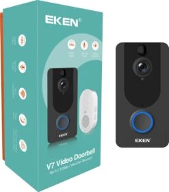 Eken - Video Deurbel V7 Zwart + Accu`s En Gong - Zeer Hoge Resolutie 1080p HD - Draadloze Deurbel -Makita || Merkloos || Stanley Verkoopwinkel 1055x1200 4