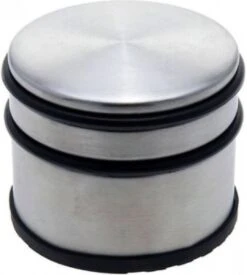 Excellent Houseware RVS Deurstopper 2 Stuks - Dubbele Rubberen Rand - Rand Met Rubber Aan De Voet - Voor In De Hal - Zware Deurstopper