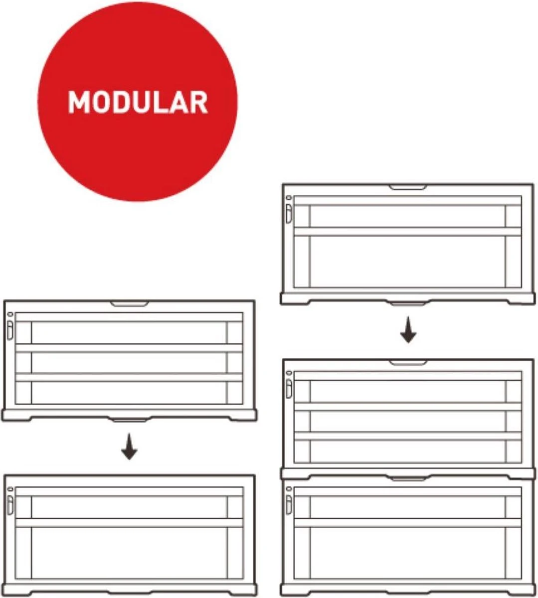 Keter Module Ladekast 5 Lades - 59,85x37,76x59,85cm - Zwart 9 Keter Module Ladekast 5 Lades - 59,85x37,76x59,85cm - Zwart - Afbeelding 9