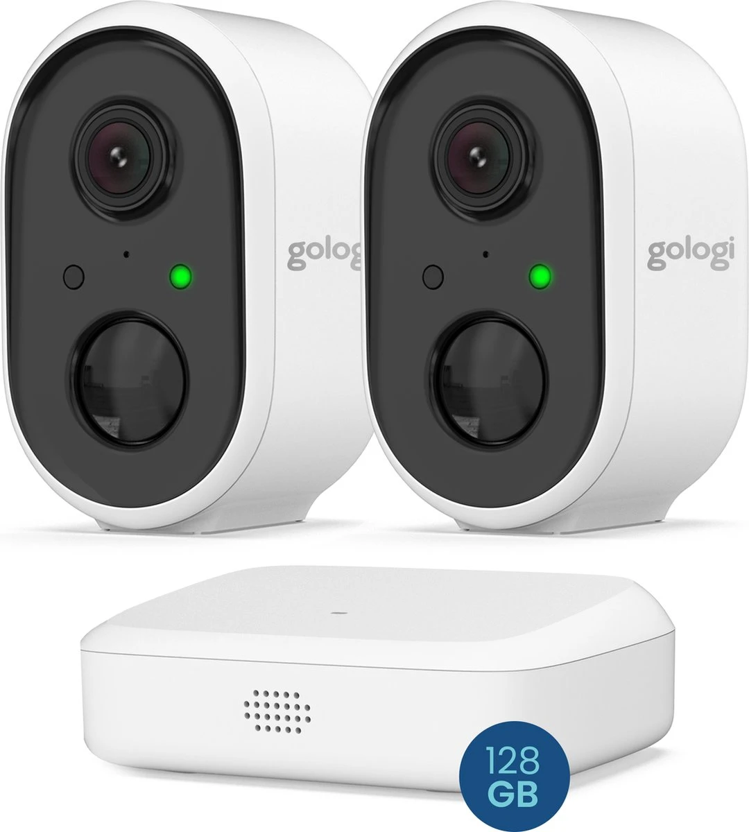 Gologi Homestation Beveiligingscamera Draadloos Buiten - Met Nachtzicht - WIFI Camera - Security Camera - Oplaadbaar - 2K Ultra HD - 128G Homestation - Set Van 2 + Station 1 Gologi Homestation Beveiligingscamera Draadloos Buiten - Met Nachtzicht - WIFI Camera - Security Camera - Oplaadbaar - 2K Ultra HD - 128G Homestation - Set Van 2 + Station