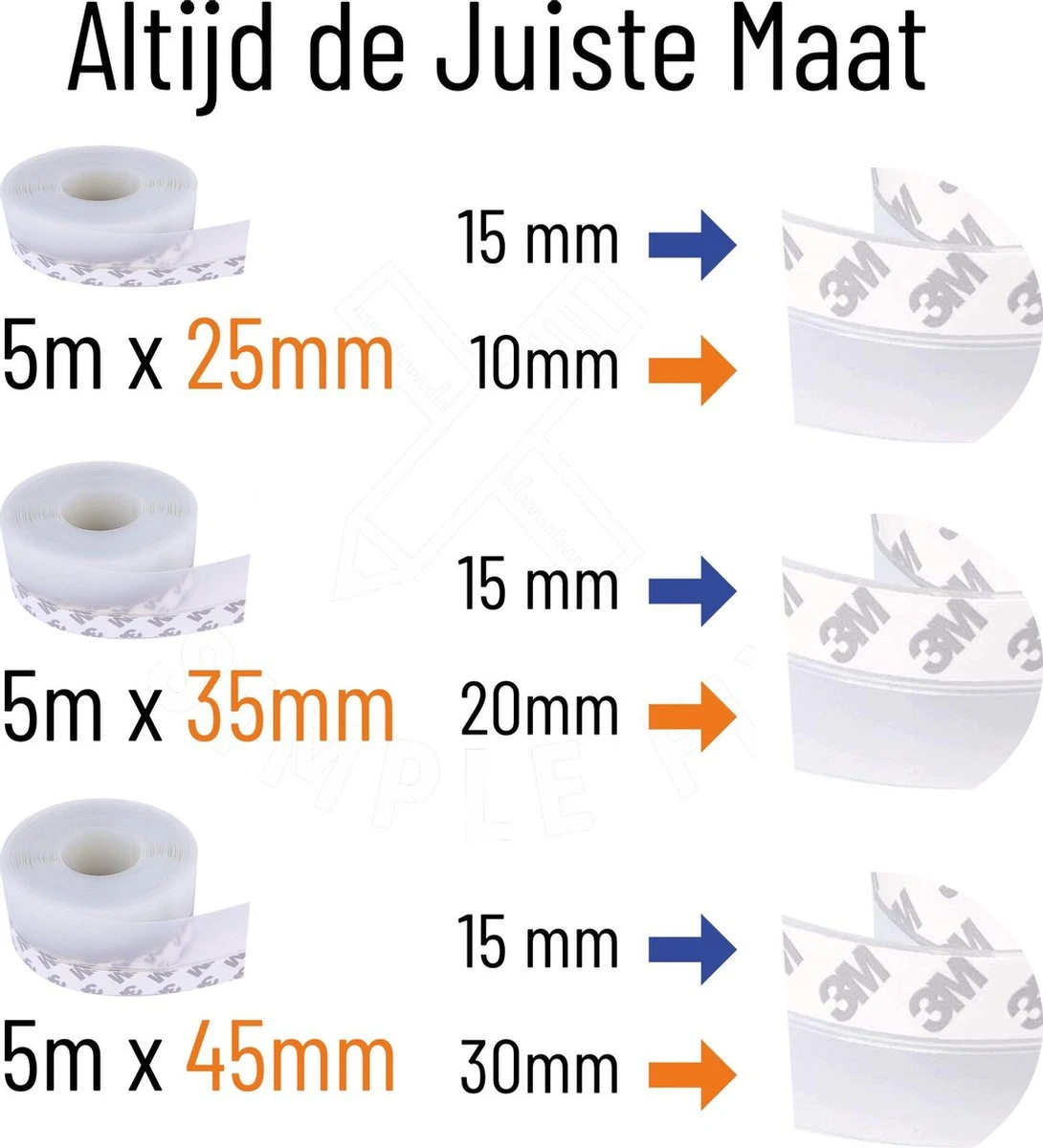 Simple Fix Tochtstrip - 500cm X 2.5cm - Tochtstrips Voor Deuren - Tochtstopper - Tochtrol - Tochtband - Tochthond - Zelfklevend En Isolerend 4 Simple Fix Tochtstrip - 500cm X 2.5cm - Tochtstrips Voor Deuren - Tochtstopper - Tochtrol - Tochtband - Tochthond - Zelfklevend En Isolerend - Afbeelding 4