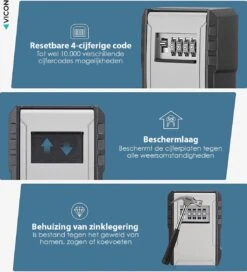 Vicon Sleutelkluis Voor Binnen & Buiten - Incl. Wandmontage - Verbeterd Model Met Ophanghaken - 4-cijferige Code - Waterdicht En Roestvrij -Makita || Merkloos || Stanley Verkoopwinkel 1091x1200 9