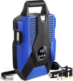LifeGoods Elektrische Compressor En Bandenpomp - 12V - 10,3 Bar - 35L/m - Blauw