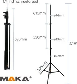 MAKA Tripod - 68 Tot 210 Cm - Voor Camera En Laser - Meetgereedschap Statief -Makita || Merkloos || Stanley Verkoopwinkel 1096x1200 3