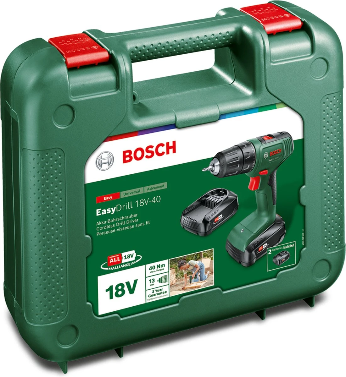 Bosch EasyDrill 18V-40 Accuboormachine - Met 2x 18V Accu En Een Lader 4 Bosch EasyDrill 18V-40 Accuboormachine - Met 2x 18V Accu En Een Lader - Afbeelding 4