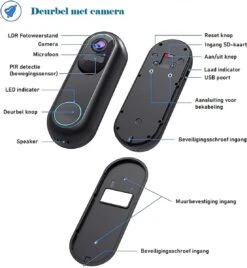 Vision Video Deurbel Met Camera + WiFi | Bewegingssensor | Draadloos Op Accu (9600 MAh) | 1080P Inclusief Draadloze Gong (t-ring Geluid) En 32GB SD-kaart -Makita || Merkloos || Stanley Verkoopwinkel 1104x1200 9