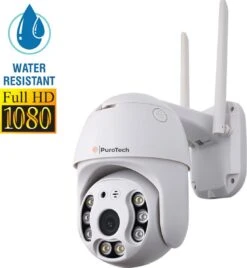 PuroTech Beveiligingscamera - Wifi Smart Waterproof IP66 - Draaibaar En Kantelbaar - Voor Binnen & Buiten - 1080P HD - Dome IP Camera - Nachtzicht - Draadloos Internet - Met Recorder
