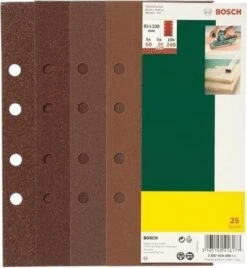 Bosch 25-delige Schuurbladenset Voor Vlakschuurmachines Geperforeerd 93 X 230 Mm - Korrel 60; 80; 120; 240 -Makita || Merkloos || Stanley Verkoopwinkel 1105x1200 5