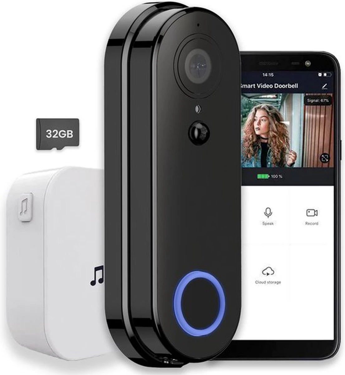 Gologi Draadloze Deurbel - HD Video Deurbel - Met Camera En WiFi - Inclusief Gong - Nederlandstalige App - Waterdicht - Met 32GB SD-kaart - Zwart 10 Gologi Draadloze Deurbel - HD Video Deurbel - Met Camera En WiFi - Inclusief Gong - Nederlandstalige App - Waterdicht - Met 32GB SD-kaart - Zwart - Afbeelding 10