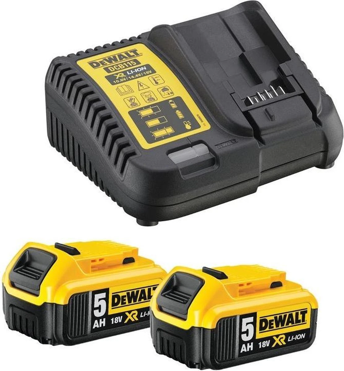 DeWALT DCB115P2 Starterset Lader + 2 Accu's 18V 5.0Ah XR Li-ion 3 DeWALT DCB115P2 Starterset Lader + 2 Accu's 18V 5.0Ah XR Li-ion - Afbeelding 3
