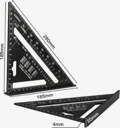 ATV PERFECTUM Winkelhaak – Metrisch - Aluminium - Hoekmeter – Speed Square -Blokhaak – Zwaaihaak -Makita || Merkloos || Stanley Verkoopwinkel 1117x1200 1