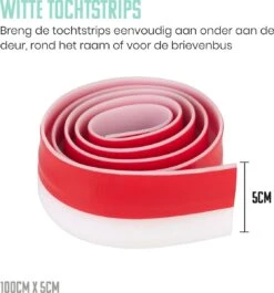 SOLITY® Aanpasbare Tochtstopper - Zelfklevende Tochtstrip Voor Deuren - Wit - 100 Cm X 5 Cm - Met 2 Alcoholische Doekjes -Makita || Merkloos || Stanley Verkoopwinkel 1118x1200 9