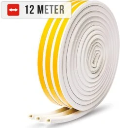 AWEMOZ Tochtband 12 Meter Lang - Tochtband Zelfklevend - Tochtstrips Voor Deuren - Zelfklevend - Tochtstopper - Tochtrol - Tochtstrip - Tochtwering - Hoogwaardig Foam