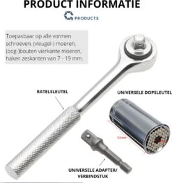 3-delige Universele Dopsleutelset - Doppenset - Met Ratel - Dopsleutel - Moersleutel - Steeksleutel - Bahco - Ringsleutel - Steeksleutelset - 7 T/m 19 Mm - 1/4 3/4 Inch - Toepasbaar Op Alle Bouten, Moeren, Vlinders, Haken - Te Gebruiken Op Powertools -Makita || Merkloos || Stanley Verkoopwinkel 1129x1200 1