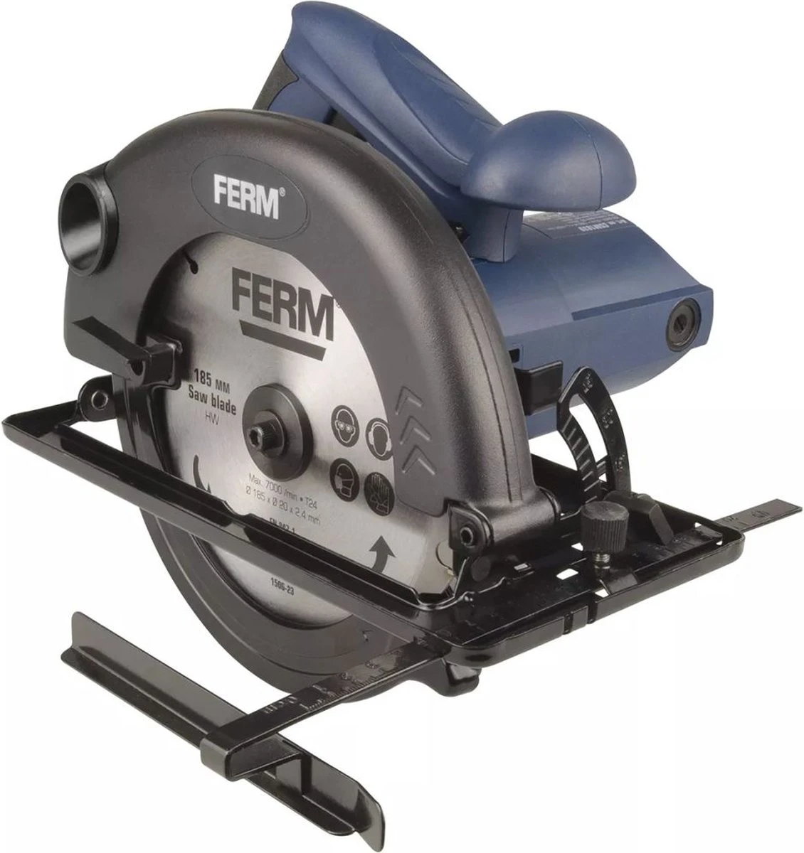 FERM CSM1039 Cirkelzaag - 1200W - 185mm - Parallelgeleider - TCT Zaagblad - Spindelblokkering - Ergonomische Handgreep 7 FERM CSM1039 Cirkelzaag - 1200W - 185mm - Parallelgeleider - TCT Zaagblad - Spindelblokkering - Ergonomische Handgreep - Afbeelding 7