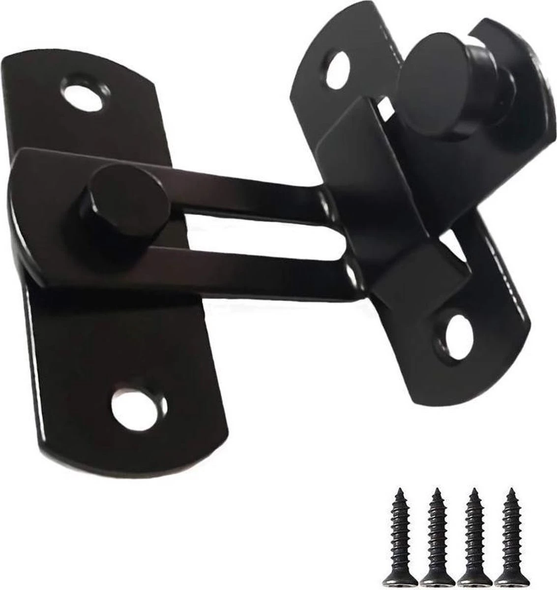 Schuifdeurslot Rvs Zwart Met Haak 2 Schuifdeurslot Rvs Zwart Met Haak - Afbeelding 2