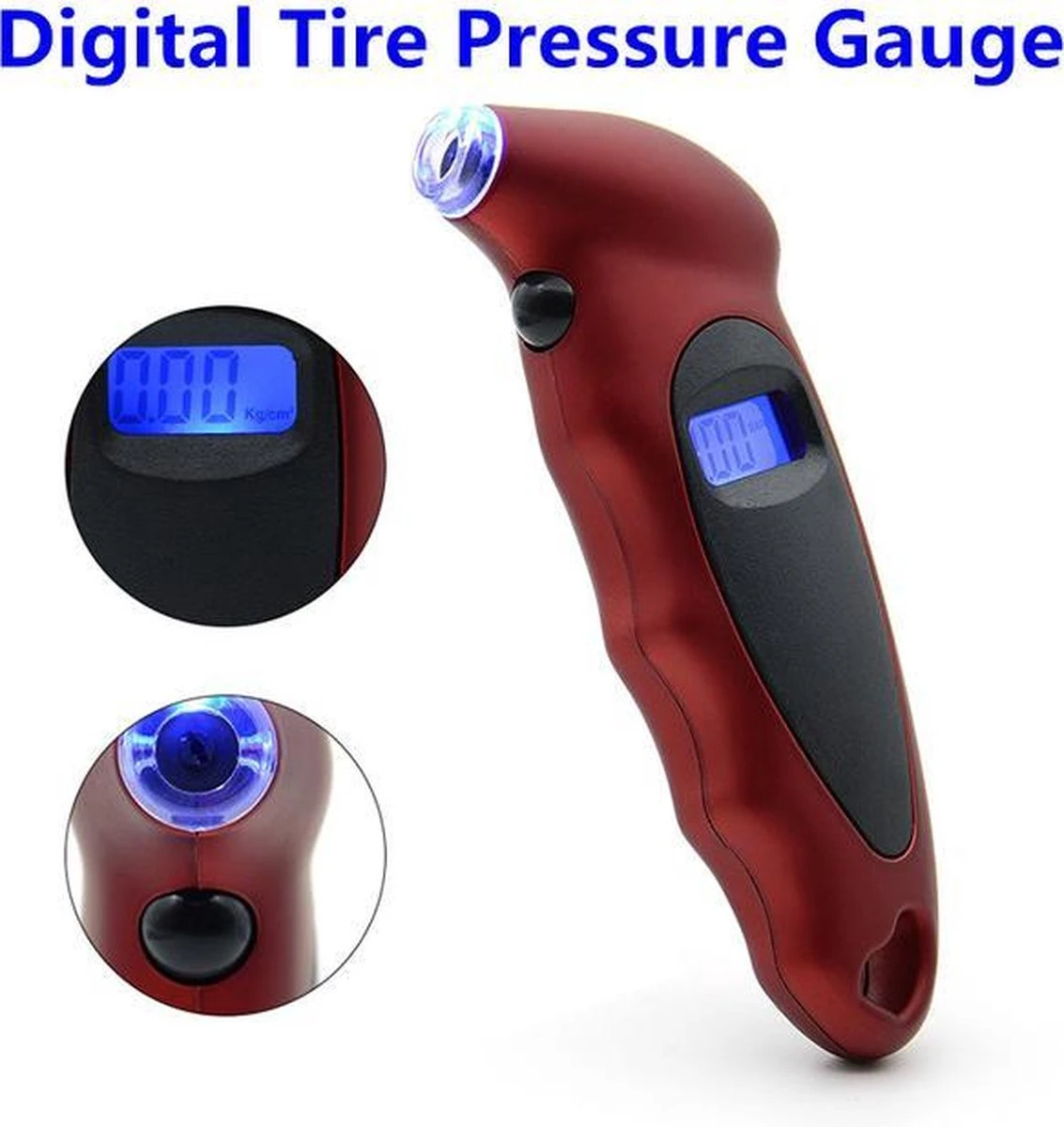 Digitale Bandenspanningsmeter Met Led - SpanningsMeter- Banden Indicator - Bandenspannings Meter - Meet Indicator Rood 2 Digitale Bandenspanningsmeter Met Led - SpanningsMeter- Banden Indicator - Bandenspannings Meter - Meet Indicator Rood - Afbeelding 2