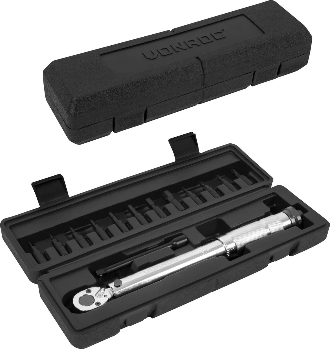 VONROC Momentsleutel ¼” - 265mm - 5-25Nm – Incl. 12-delige Bitset (8 X Inbus, 4 X Torx) En 100mm Verlengstuk - In Stevige Opbergkoffer 2 VONROC Momentsleutel ¼” - 265mm - 5-25Nm – Incl. 12-delige Bitset (8 X Inbus, 4 X Torx) En 100mm Verlengstuk - In Stevige Opbergkoffer - Afbeelding 2