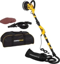 Powerplus POWX0479 Telescopische Wandschuurmachine - 1050W - Ø225mm - Incl. 6x Schuurpapier - Voor Plafond En Muur