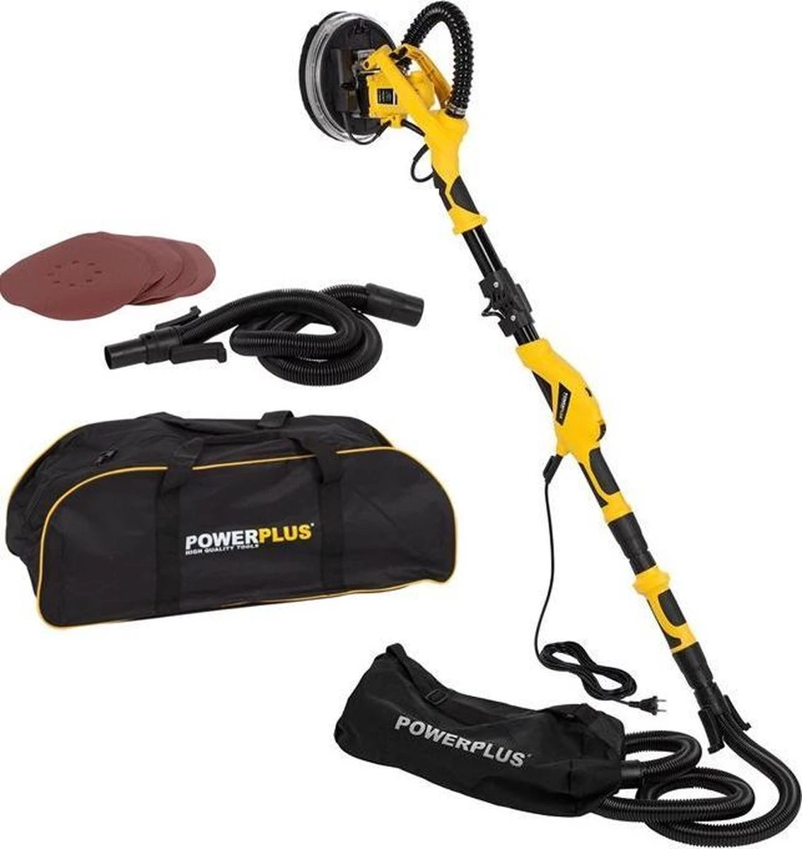 Powerplus POWX0479 Telescopische Wandschuurmachine - 1050W - Ø225mm - Incl. 6x Schuurpapier - Voor Plafond En Muur 1 Powerplus POWX0479 Telescopische Wandschuurmachine - 1050W - Ø225mm - Incl. 6x Schuurpapier - Voor Plafond En Muur