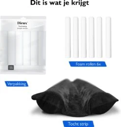 Dieux® - Tochtstrip - Zwart - Tochtstrips Voor Deuren - Tochtstopper - Tochtrol Deur - Dubbelzijdig - Aanpasbaar - Tochthond - Tochtkussen - Tochtband - Duurzaam - Isolatie - Housewarming Cadeau - Pasen -Makita || Merkloos || Stanley Verkoopwinkel 1135x1200 9