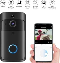 T-ring Video Deurbel. V5 Zwart. Incl. Accu Pakket En 3 Losse Bellen. (Geschikt Voor Android En OS - Draadloos Via 2.4 Ghz Wifi - Geen Abonnement Verplichting) 12 T-ring Video Deurbel. V5 Zwart. Incl. Accu Pakket En 3 Losse Bellen. (Geschikt Voor Android En OS - Draadloos Via 2.4 Ghz Wifi - Geen Abonnement Verplichting) -Makita || Merkloos || Stanley Verkoopwinkel 1137x1200 10