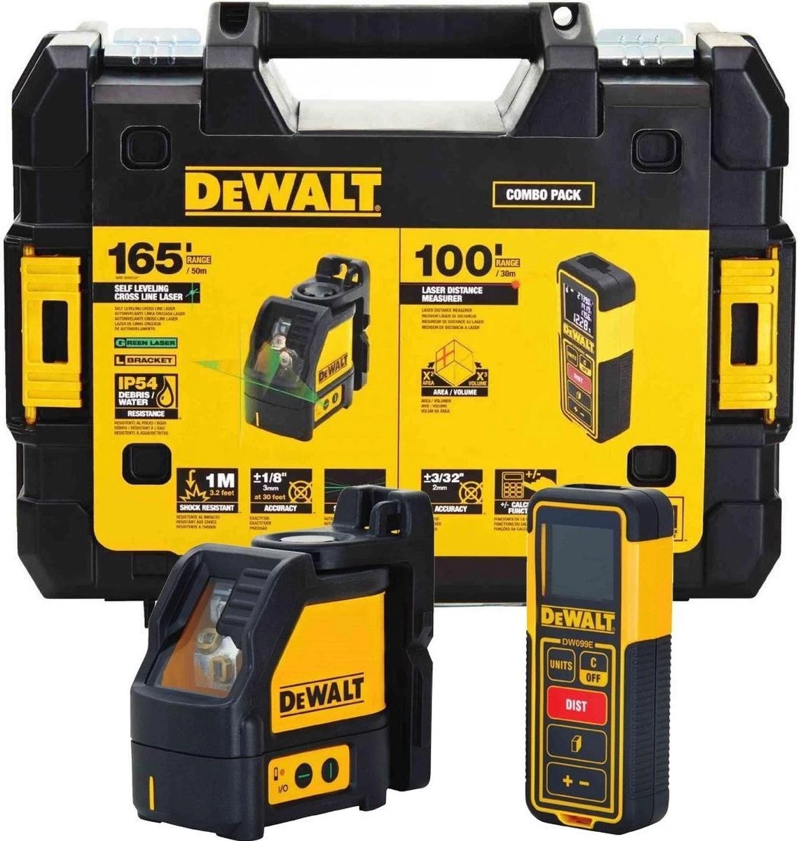 DeWALT DW0889CG Zelfnivellerende Kruislijnlaser Incl. Digitale Afstandsmeter - 2 Lijnen - 30m - Groen 2 DeWALT DW0889CG Zelfnivellerende Kruislijnlaser Incl. Digitale Afstandsmeter - 2 Lijnen - 30m - Groen - Afbeelding 2