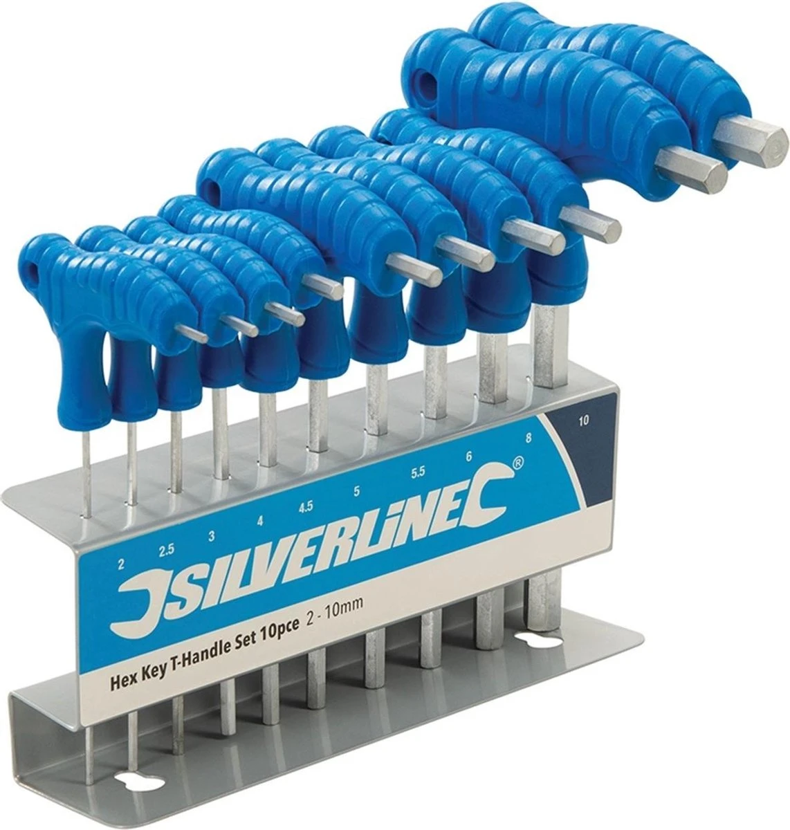 SILVERLINE Inbus Sleutel Hex – 10 Delig – T Greep – 2 T/m 10 Mm 1 SILVERLINE Inbus Sleutel Hex – 10 Delig – T Greep – 2 T/m 10 Mm