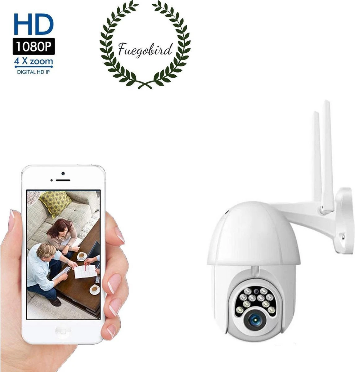 Kunststof Behuizing Waterdichtheid IP66 WIFI Dome IP Camera - Buiten - Draai- En Kantelbaar - FULL HD 1080P 1 Kunststof Behuizing Waterdichtheid IP66 WIFI Dome IP Camera - Buiten - Draai- En Kantelbaar - FULL HD 1080P