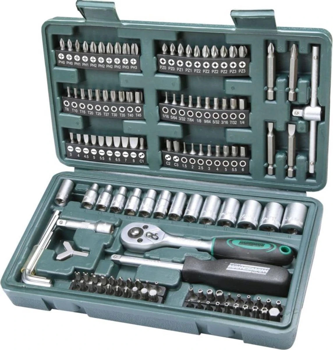 Brüder Mannesmann 29166 Dopsleutelset Metrisch 1/4 (6.3 Mm) 130-delig 1 Brüder Mannesmann 29166 Dopsleutelset Metrisch 1/4 (6.3 Mm) 130-delig