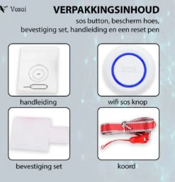 Vosoi - Persoonlijk Alarm Met SOS Paniekknop - Melding Naar Mobiele Telefoon - WiFi - Inclusief Bevestigingsmateriaal En Draagkoord - Persoonlijke Beveiliging - Senioren Alarm - Paniekknop - +Nederlandse Handleiding -Makita || Merkloos || Stanley Verkoopwinkel 1147x1200 6