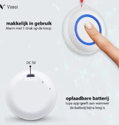 Vosoi - Persoonlijk Alarm Met SOS Paniekknop - Melding Naar Mobiele Telefoon - WiFi - Inclusief Bevestigingsmateriaal En Draagkoord - Persoonlijke Beveiliging - Senioren Alarm - Paniekknop - +Nederlandse Handleiding -Makita || Merkloos || Stanley Verkoopwinkel 1147x1200 8