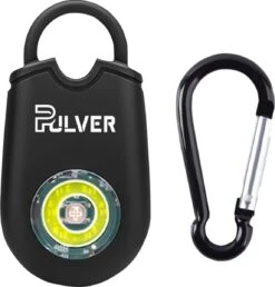 Pulver – Zelfverdediging Sleutelhanger – Alarm – 130Db – LED – Veiligheid Alarm – Persoonlijk Alarm – Senioren Alarm – Vrouwen Veiligheid – Persoonlijk Alarm - Zwart
