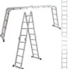 ALDORR Home - Vouwladder Aluminium 4 X 4 Treden Met Platform - 4,60 Meter