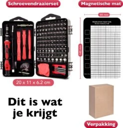Dieux® - 125 Delige Precisie Schroevendraaierset - Rood - Magnetisch - Schroevendraaier - Gereedschapset - Bidset - Gereedschap - Reparatie - Werkbank - Opbergbox - Pasen -Makita || Merkloos || Stanley Verkoopwinkel 1153x1200 2
