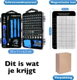 Dieux® - 125 Delige Precisie Schroevendraaierset - Blauw - Magnetisch - Schroevendraaier - Gereedschapset - Bitset - Gereedschap - Reparatie - Werkbank - Gereedschapskoffer - Opbergbox - Pasen -Makita || Merkloos || Stanley Verkoopwinkel 1153x1200 3