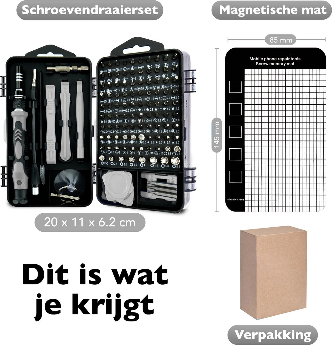 Dieux® - 125 Delige Precisie Schroevendraaierset - Grijs - Magnetisch - Schroevendraaier - Gereedschapset - Bidset - Gereedschap - Reparatie - Werkbank - Opbergbox - Pasen 7 Dieux® - 125 Delige Precisie Schroevendraaierset - Grijs - Magnetisch - Schroevendraaier - Gereedschapset - Bidset - Gereedschap - Reparatie - Werkbank - Opbergbox - Pasen - Afbeelding 7